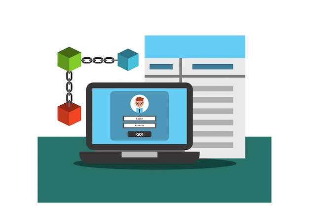 Vector a close up of a laptop with a person on a screen