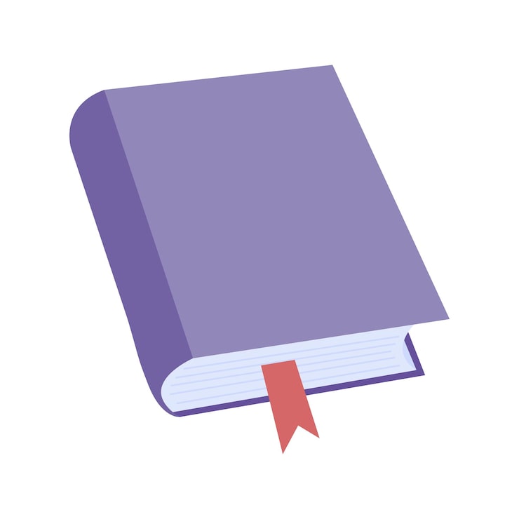 Vector closed book with bookmark illustration school supply office element stationery and art school supply