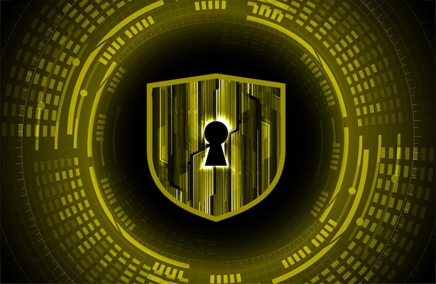 Vector closed padlock on digital background cyber security
