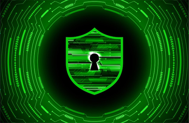Vector closed padlock on digital background cyber security