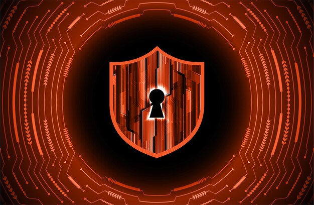 Vector closed padlock on digital background cyber security