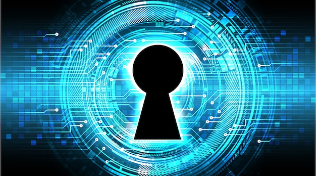 Vector closed padlock on digital background