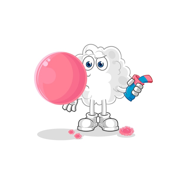 Vector cloud chewing gum vector cartoon character