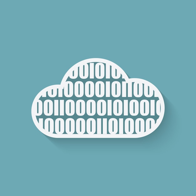 Vector cloud computer concept symbol with binary code