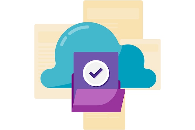Vector cloud computing concept cloud storage data backup data upload in cloud storage successfully