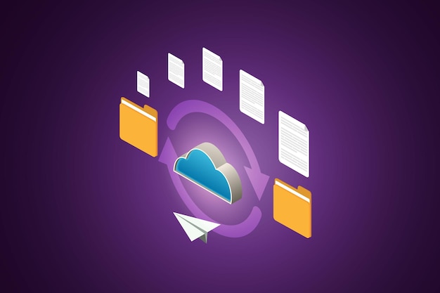 Vector cloud file transfer digital file management service