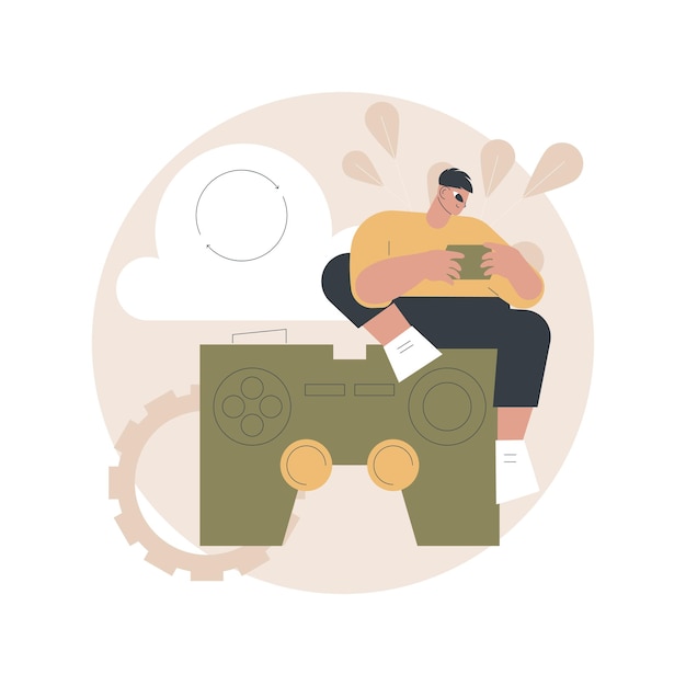 Vector cloud gaming abstract concept illustration