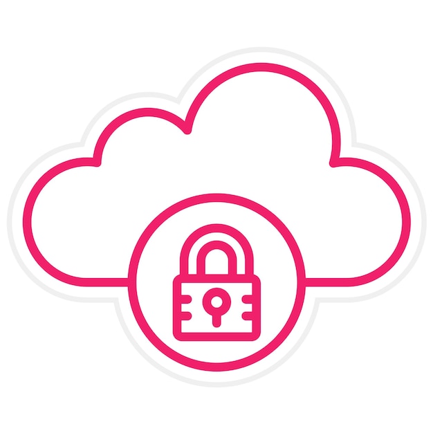 Vector cloud locked icon style