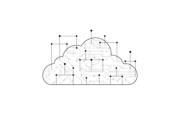 Vector cloud networking computing concept design digital data transform download and upload