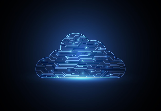 Vector cloud networking computing connection concept circuit design digital data transform