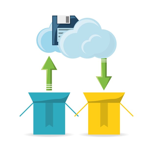 Vector cloud service of storage technology data and media theme