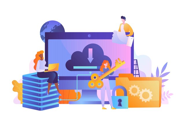 Vector cloud technology concept