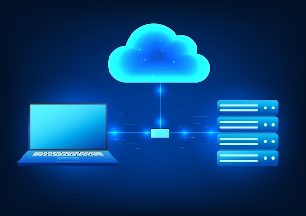 Vector cloud technology that connects computers and servers it means transferring important data