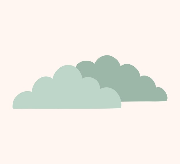 Vector clouds isolated on a white background vector handdrawn illustration in flat style