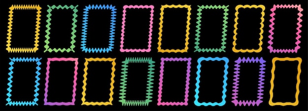 Vector cloudy wave curve edge borders set