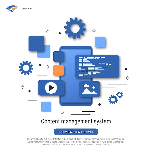 Vector cms development program coding mobile interface design flat vector concept illustration