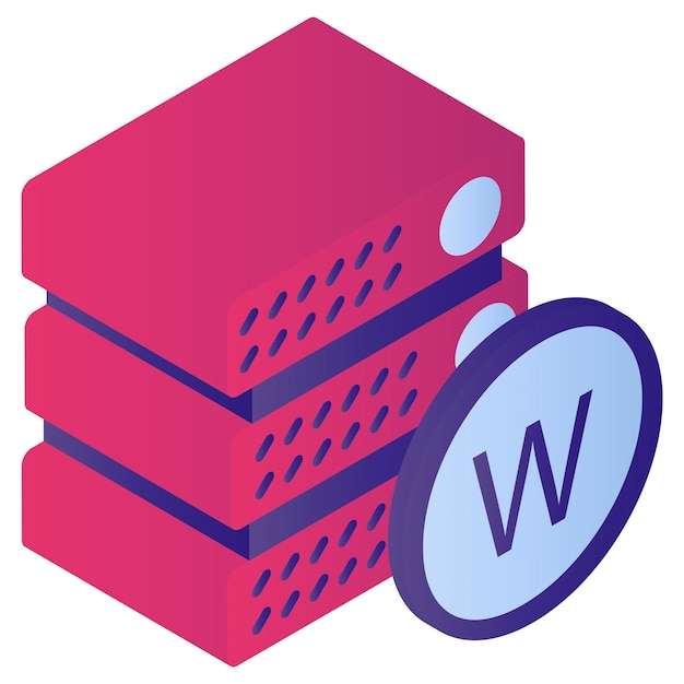 Vector cms hosting isometric concept wordpress blog optimized server vector icon design cloud computing