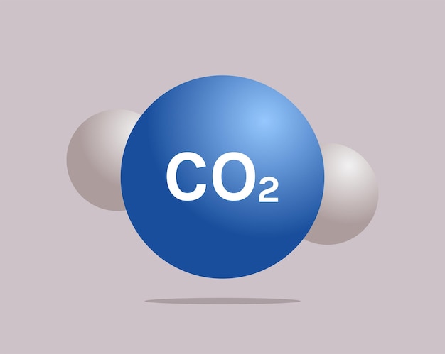 Vector co2 carbon dioxide toxic gas molecules concept flat vector illustration.