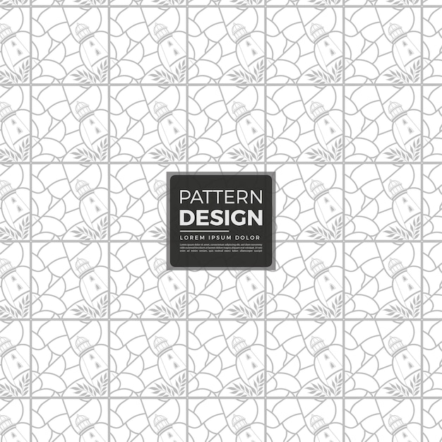 Vector coastal lighthouse outline seamless pattern