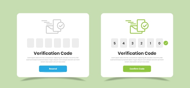 Vector code authentication and verification page popup design for web and mobile app