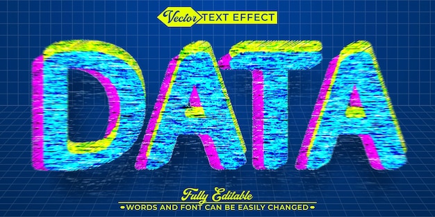 Vector code data vector editable text effect template