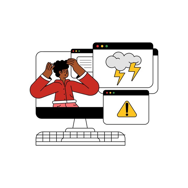 Vector coding error web development flat icon