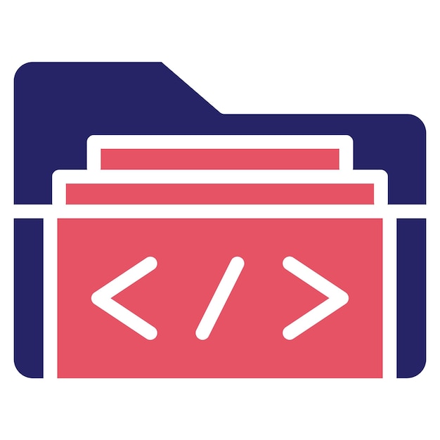 Vector coding folder vector icon illustration of coding and development iconset