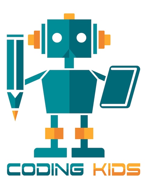 Vector coding kids programming training logo for your business or company vector illustration