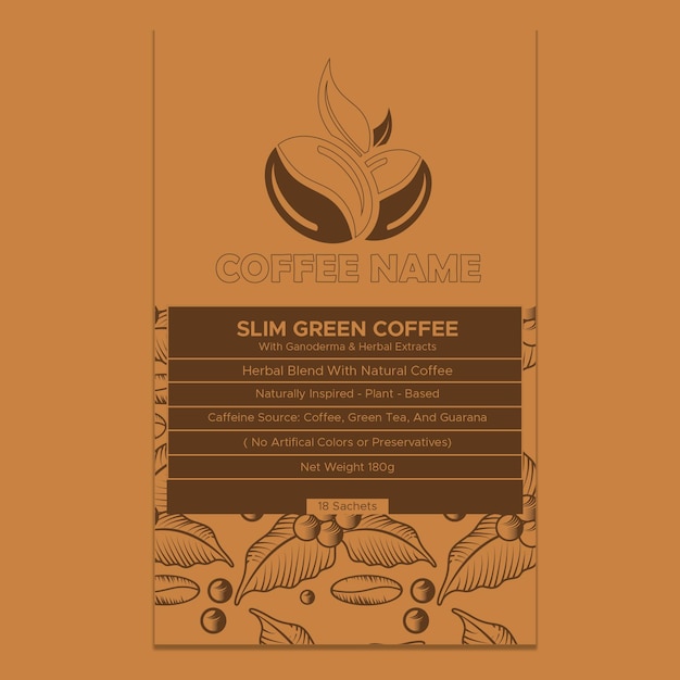 Vector coffee label design template