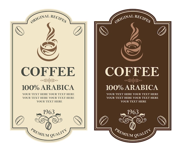 Vector coffee labels set