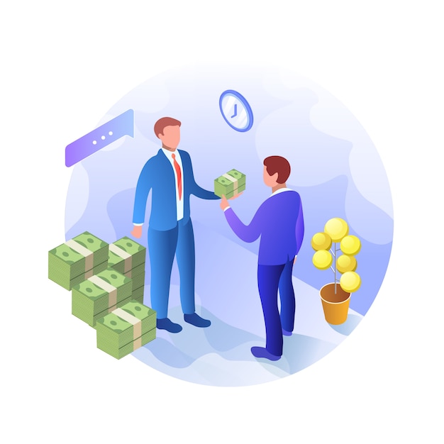 Vector cognitive banner crime giving bribe isometric.