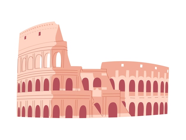 Vector coliseum in rome. italian sightseeing. vector illustration.