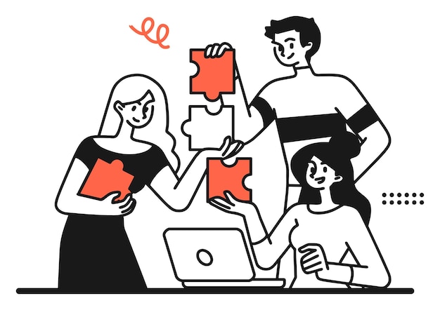 Vector collaborative team solving puzzle challenge