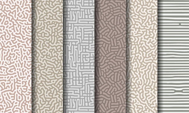 Vector collection of abstract seamless pattern