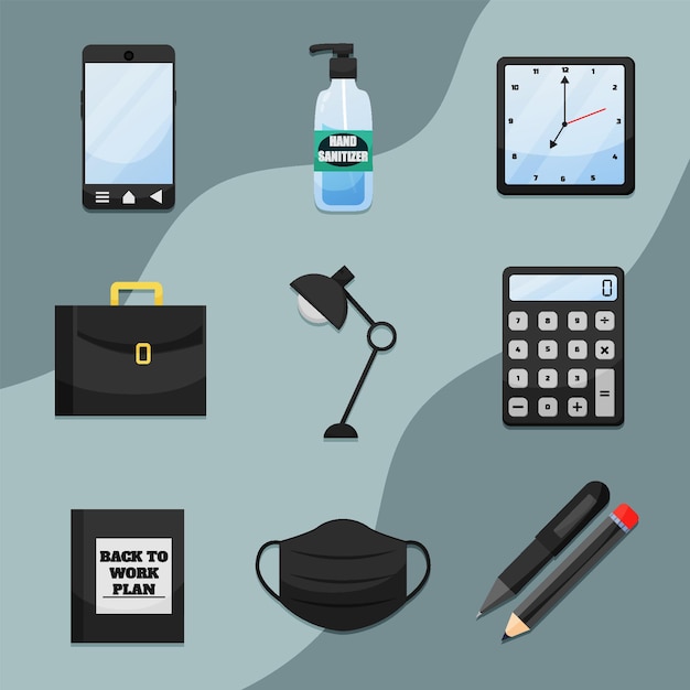 Vector collection of back to work icon pack