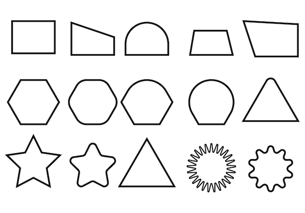 Vector a collection of black and white images with a star on the top