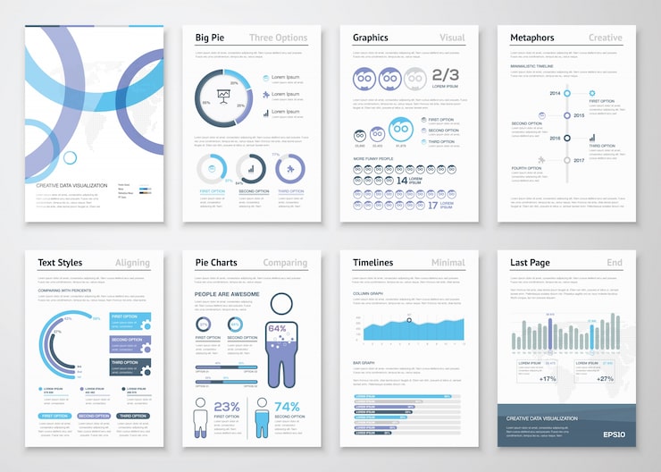 Vector collection of business brochures and infographic vector elements