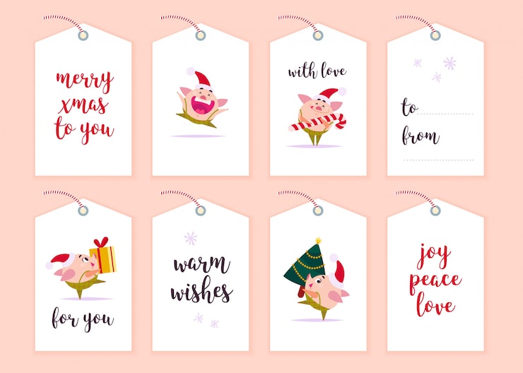 Vector collection of christmas gift tags