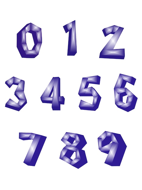 Vector collection of creative number zero to nine vector templates
