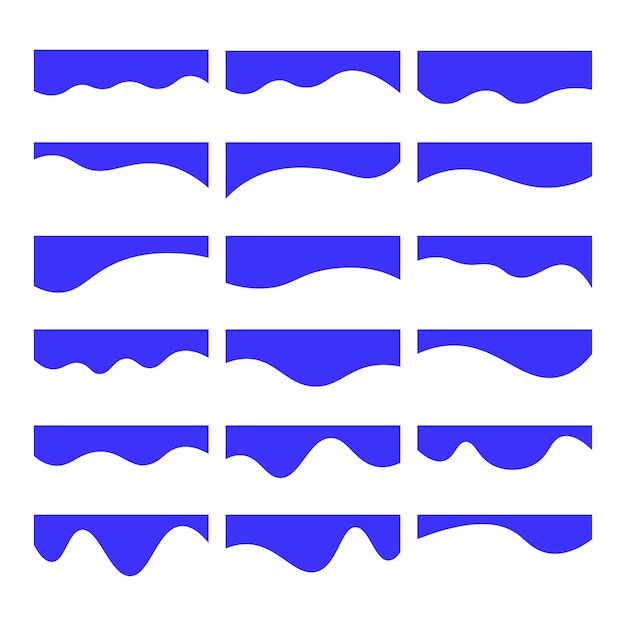 Vector collection of dividers shape templates modern separator header for website and app curve lines wave collection of abstract design element for top and bottom page web sitevector illustration