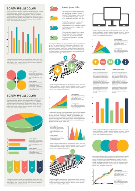 Vector collection of flat infographics elements.