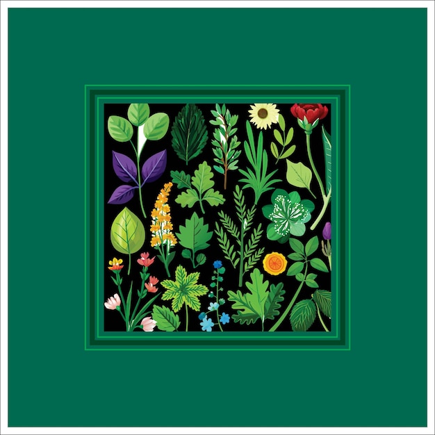 Vector collection of floral and botanical elements vector set of leaf foliage wildflowers plants bloom