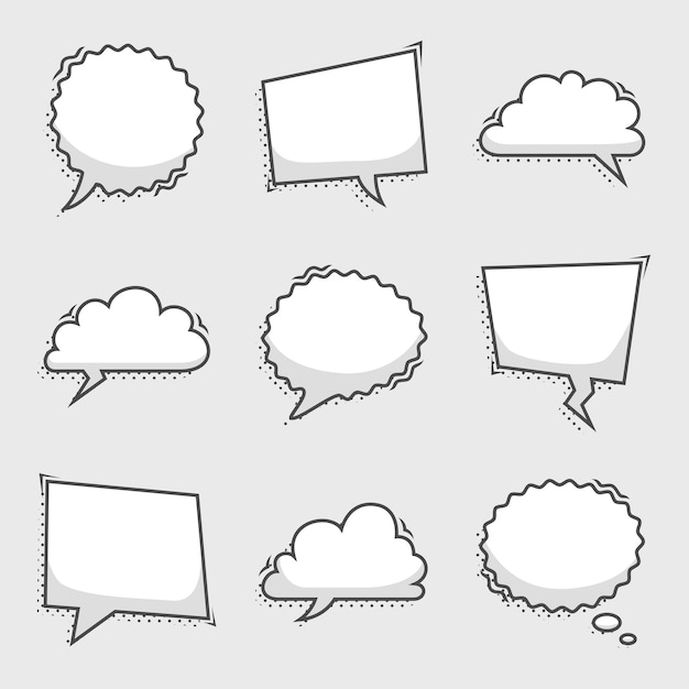 Vector collection of speech bubbles isolated