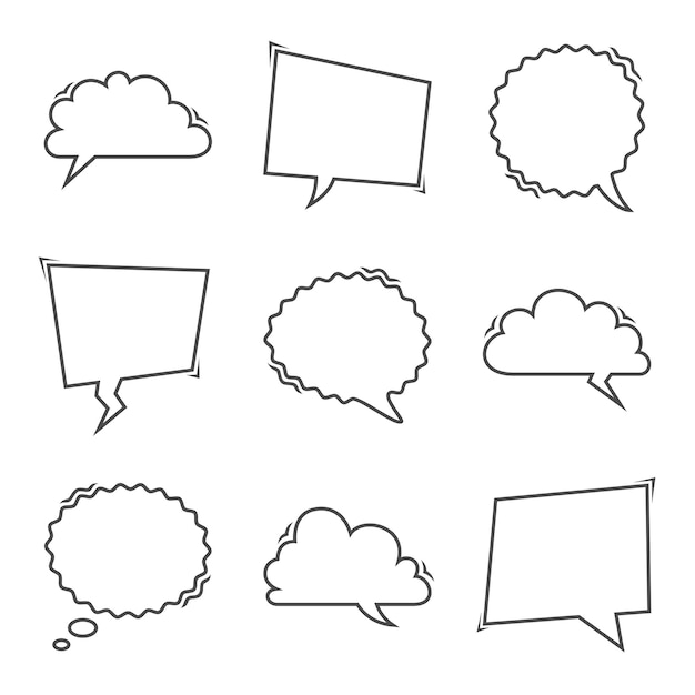 Vector collection of speech bubbles isolated