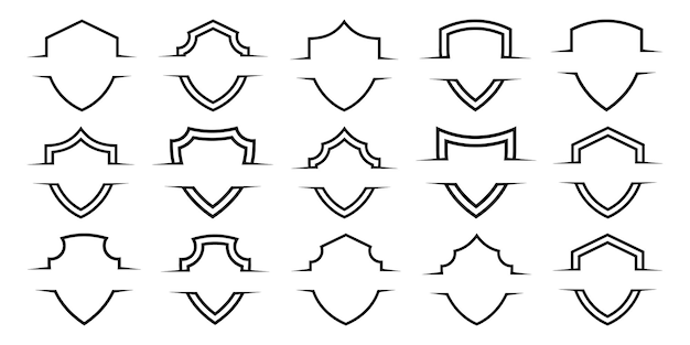 Vector collection of various shield and badge templates