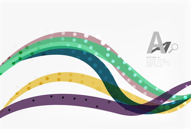 Vector color overlapping wave stripes vector abstract background vector template for workflow layout diagram number options or web design