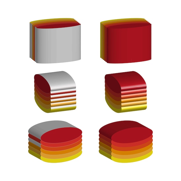 Vector colorful 3d forms abstract geometric shapes bright modern elements vector layered objects