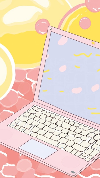 Vector colorful abstract laptop illustration