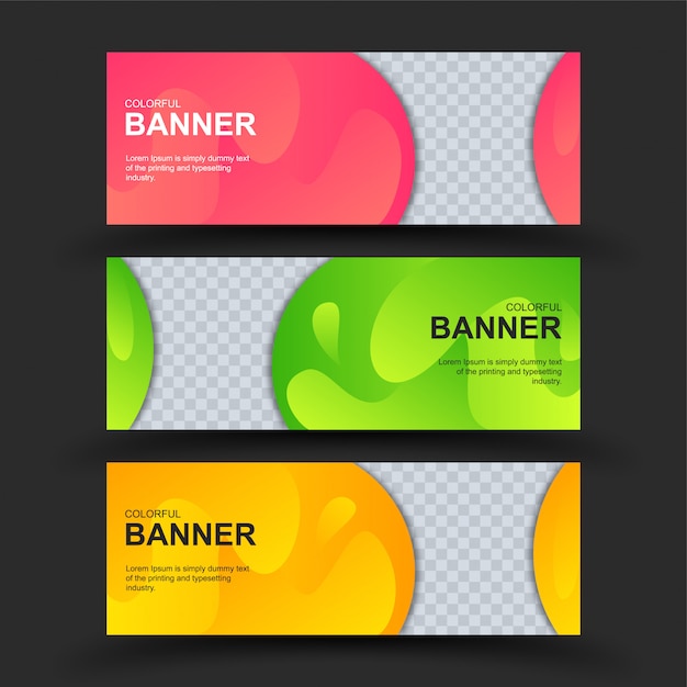 Vector colorful banners set