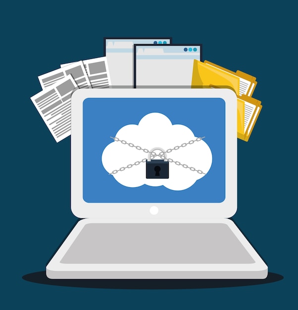 Vector colorful design of security system, vector illustration